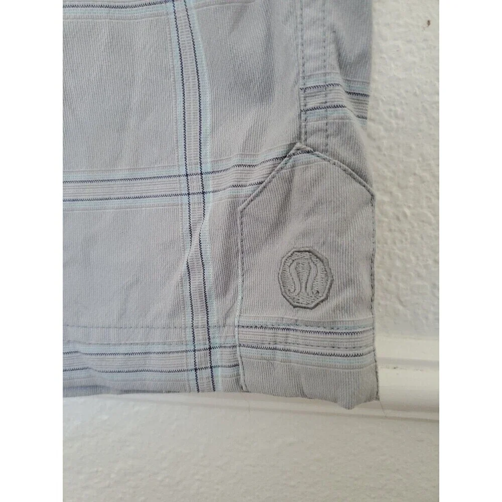 Lululemon Mens Golf Shorts Plaid Gray Asian Accent Size 30 Altered from 34 to 30